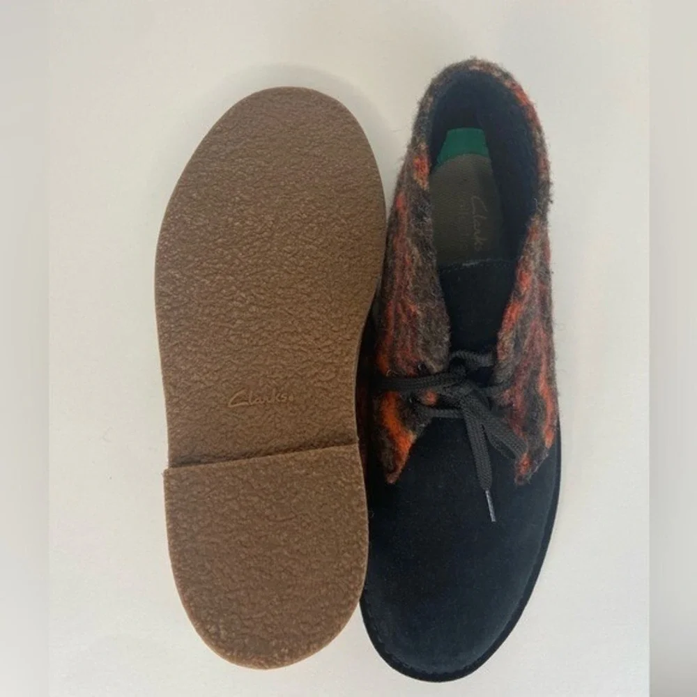 Clarks Men's Bushacre 3 Chukka Boots Size 12 Black Tribal Wool Suede Lace Up